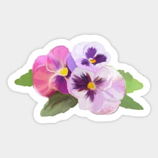 three flowers of pansy Sticker